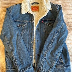 Levi's Blue Denim Sherpa Jacket